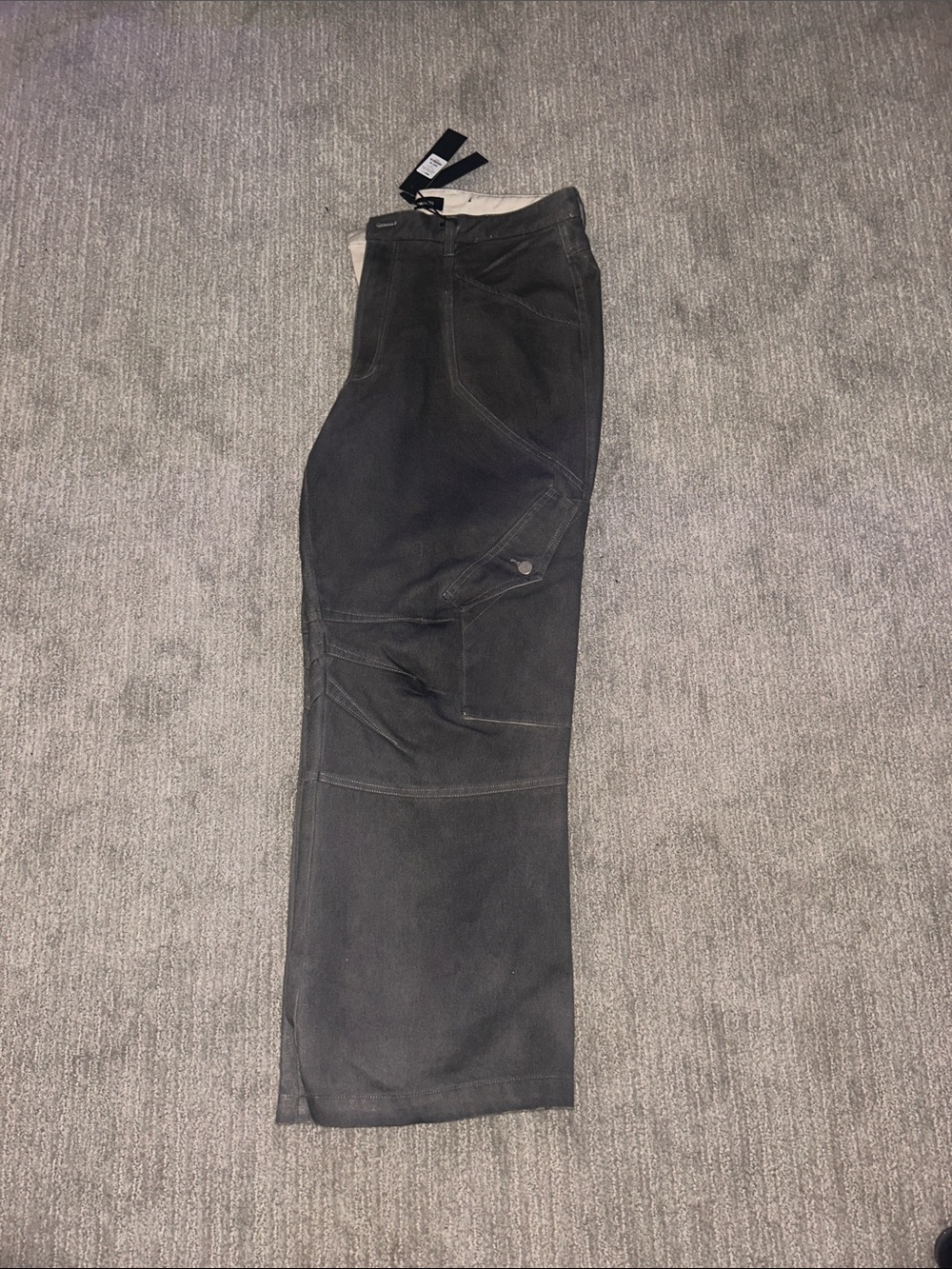Fashion Nova Men's Grey Cargo Pants with Utility Pockets
